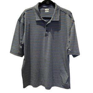 Slazenger Men's Polo Blue/Yellow Stripe Size XL
